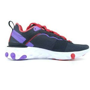 Nike React Element 55 Womens Running Shoes Black Purple CQ9903 001 Sizes 6-10